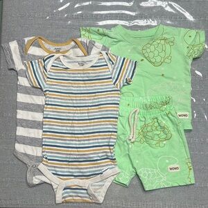 Affordable Baby Clothing Bundle: 2 Used Gerber Onesies + Two-Piece Set